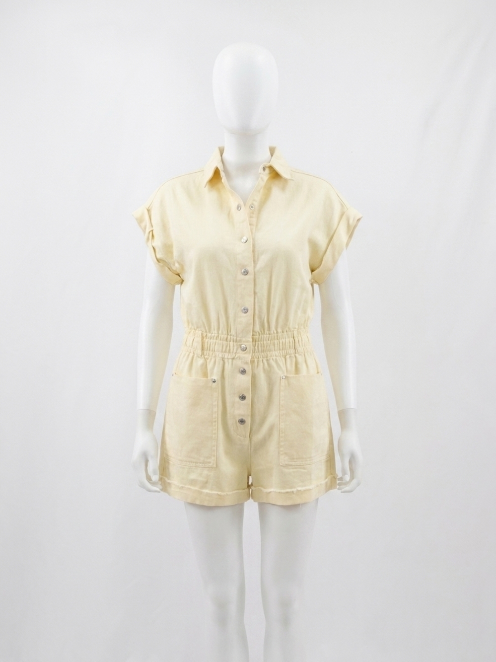 NEW BUCKETLIST denim romper in yellow